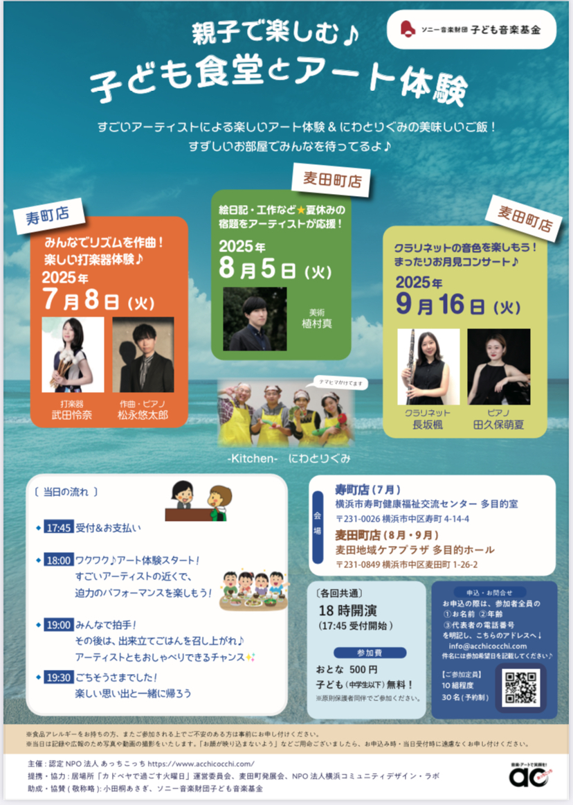 9/16(火)子ども食堂とアート体験🐔@麦田地域ケアプラザ | 認定NPO法人